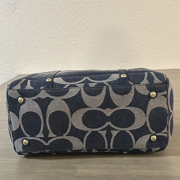 Coach Blue and Tan Shoulder Bag - Picture 10 of 12